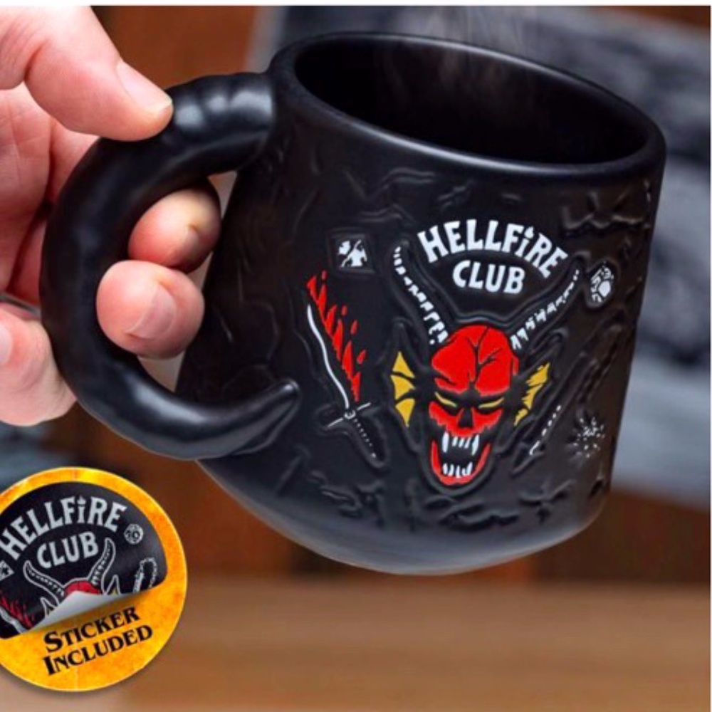 Stranger Things Hellfire Club Demon Embossed 13 oz. Mug NWT